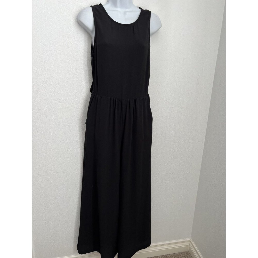 All In Favor Black Sleeveless Wide Leg Dressy  Jumpsuit Womens size small S